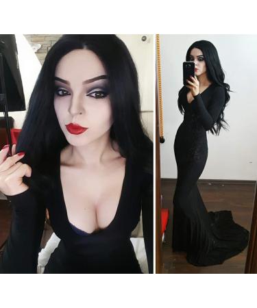 Buy Long Black Straight Wig for Women | Natural Brunett Wigs for Cosplay Costume Party & Halloween | Fast International Shipping - Buy Online on GoSupps.com