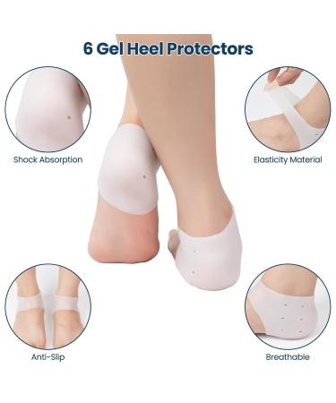 QIQIU 3 Pairs Silicone Heel Protectors | Gel Cups for Plantar Fasciitis & Heel Pain Relief | Heel Sleeves for Dry Cracked Heels | Women & Men - Buy Online on GoSupps.com
