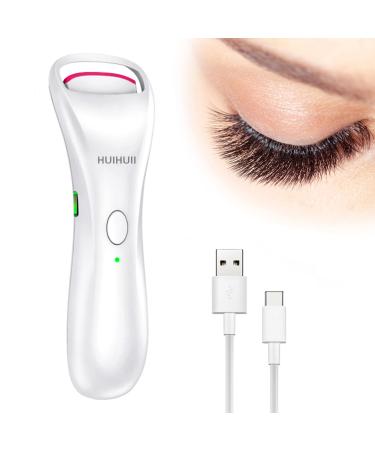 Heated Eyelash Curler - USB Rechargeable Eyelash Curler 2 Heating Modes Get Naturally Curled Lashes in Seconds Electric Eyelash Curler for 24 Hours Long Lasting Lashes No Harm to Eyelashes Portable