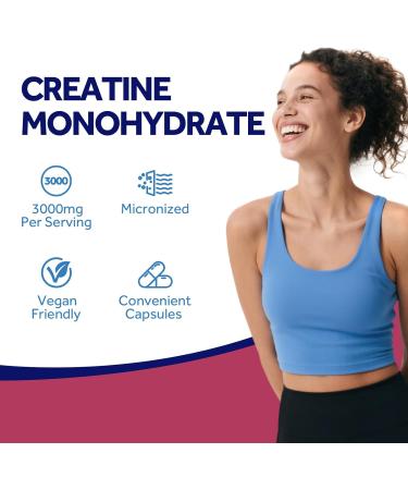 Doctor's Recipes Creatine Monohydrate 3000 mg Per Serving Micronized Creatine Capsules for Women & Men for Strength Energy Recovery High Absorption Vegan 120 Capsules - Buy Online on GoSupps.com