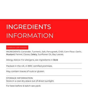 Hides Fine Foods Caribbean Curry Powder 500g - GMO Free - Vegetarian-Friendly - Authentic Jamaican Cooking - Caribbean Cuisine - Takeaway Fakeaway - Buy Online on GoSupps.com