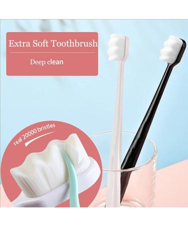 Extra Soft Toothbrush for Sensitive Gums - 20000 Soft Nano Bristles for Pregnant Women, Elderly, Adults, Kids - Ideal for Braces - Available in Black, White, Green, Pink - Buy Online on GoSupps.com