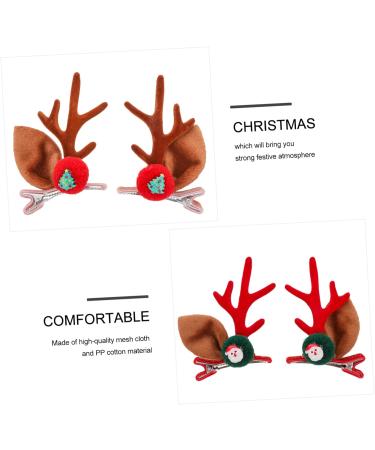 FRCOLOR Kids Pairs Christmas antler hair clip Xmas Hairpins for Women holiday hair clip Deer Horn Hair Barrettes Christmas kids Hair Clips snowman hair clip cute Horn hairpin cloth Hair - Buy Online on GoSupps.com