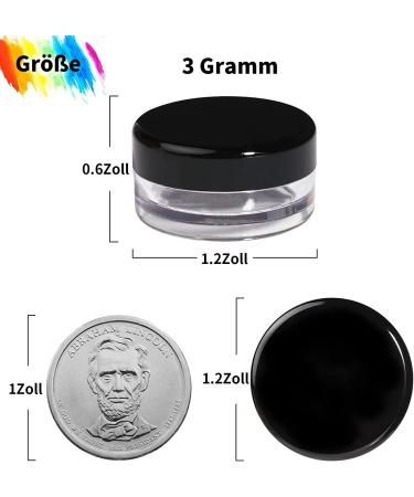 100 PCS Clear 3ml Mini Cream Cans with Screw Caps Spatulas & Stickers for Cosmetics Lotion Nail Art & Lip Balm International Shipping Available - Buy Online on GoSupps.com