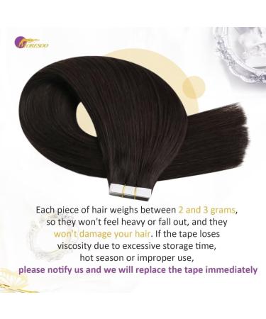 Buy Moresoo Tape In Extensions Real Hair - Dark Brown Seamless 55cm - 10 Pieces/25g (Invisible #2) - Buy Online on GoSupps.com