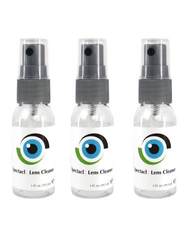 Leader Liquid Lens Cleaner 3 x 29ml / 1 Fl oz Bottles Eyeglasses, Glasses, Cameras, and Other Lenses - Alcohol Free Cleaning Solution Spray  Suitable for All Coatings by Sports World Vision