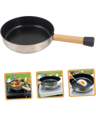 Yardenfun Camping Portable Pan Pans Stainless Steel Cookware Griddle Flat Skillet Non Stick Cooking Utensils Egg Pan Stainless Steel Pan Stainless Steel Pot Lightweight Wood - Buy Online on GoSupps.com