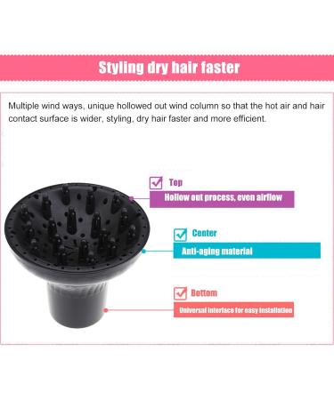 Universal Hair Diffuser Attachment | Portable Frizz-Free Hair Dryer Diffuser | Professional Adjustable Hair Styling Device in Black - Buy Online on GoSupps.com