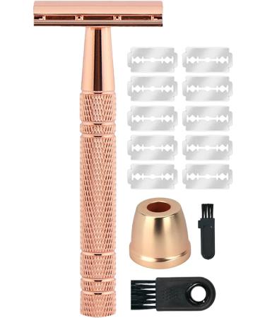 Premium Safety Razor - Reusable Double Edge Metal Shaver for Men & Women | Anti-Slip Long Handle | Perfect for Travel - Buy Online on GoSupps.com