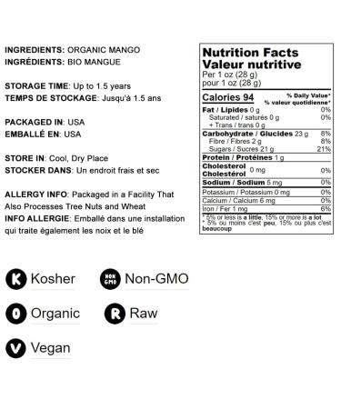 Food To Live Organic Mango Cheeks - Dried, Non-GMO, Kosher, Unsulphured, Unsweetened - 3 Pounds - Buy Online on GoSupps.com