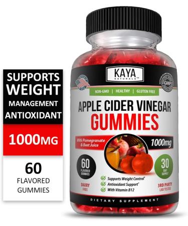 Kaya Naturals Apple Cider Gummies | Digestion Diet Supplement - 60 Count - Buy Online on GoSupps.com