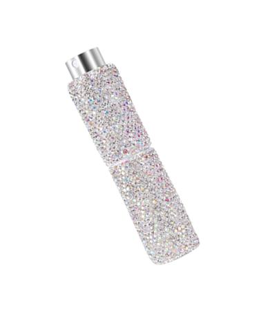 Rhinestone Perfume Atomizer | 10ml Refillable Bling Crystal Travel Perfume Bottle | Pocket Size Perfume Spray Dispensers | Outdoor Travel Dispensing Bottle for Cosmetic & Perfume Other Liquids White
