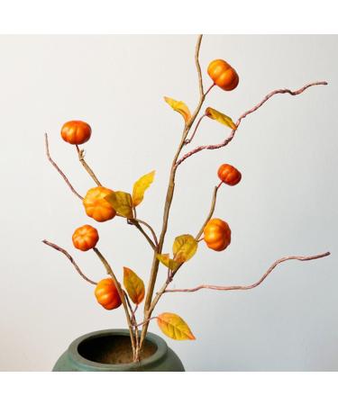 HOMSFOU 12 Pcs Artificial Pumpkin Branch Maple Leaf Branch Pumpkin Berry Picks Thanksgiving Pumpkin Branch Fall Pumpkin Picks Halloween Pumpkin Branch Autumn Foam Artificial Flower - Buy Online on GoSupps.com