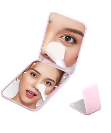 iHMeiju Pocket Mirror with LED Light 1X/3X Magnification LED Compact Travel Makeup Mirror Lighted Travel Mirror for Purse Handbag Pocket Handheld 2-Sided Makeup Mirror. (Pink) - Buy Online on GoSupps.com