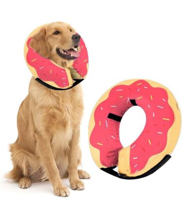 Ducomi Inflatable Breakdown Dog & Cat Collar - Relaxation & Freedom of Movement - Prevents Scratches & Bites - XS Pink Donuts - Buy Online on GoSupps.com