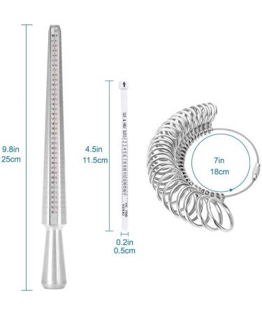 DoGeek Ring Sizer Set - Stainless Steel Ring Gauges & Aluminum Ring Mandrel (Size 1-13) - 27 Pcs - Buy Online on GoSupps.com
