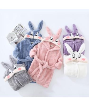 Miyanuby Baby Bathrobe for Boys & Girls - Soft Flannel Animal Hoodie Perfect Nightwear & Homewear for Ages 1-2 Adorable Rabbit Design - Buy Online on GoSupps.com