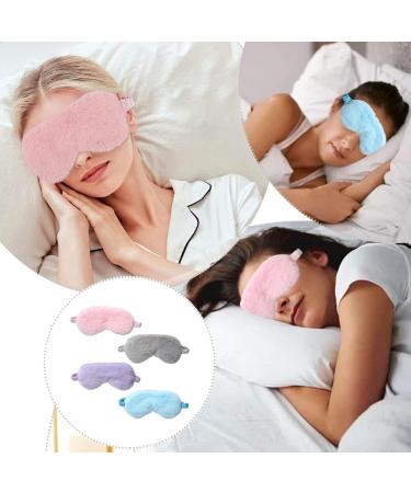 4 Pcs Plush Silk Sleep Mask Set with Adjustable Elastic Strap for Women Men Kids - Buy Online on GoSupps.com