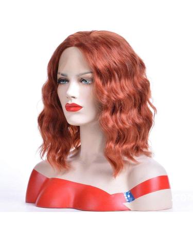 Short Wavy Curly Bob Red Lace Front Wig - 20 Heat Resistant Synthetic Hair for Women & Girls - Buy Online on GoSupps.com