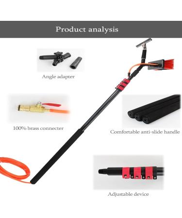 Window Cleaning Brush Water Fed Pole Kit 3.6-11M Length Window Cleaning Poles Aluminum Outdoor Window Cleaner Extendable Telescopic Pole Water Fed Brush Spray Washer For Window Glass/Solar P One Color 7.2m/24FT - Buy Online on GoSupps.com