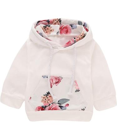 Puseky Newborn Baby Girl Floral Hoodie Sweatshirt and Pants Set | 0-3 Months - Buy Online on GoSupps.com
