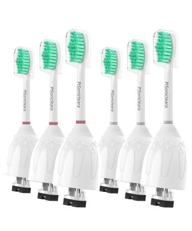 Pisonicleara Replacement Toothbrush Heads(6 Pack) Compatible with Philips Sonicare E-Series Essence CleanCare Elite Advance hx7022/66 Xtreme Brush Refill