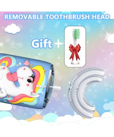 Kids Electric Toothbrush U Shaped Unicorn | 6 Cleaning Modes | Smart Timer | Rechargeable | IPX7 Waterproof | Ages 2-7 - Buy Online on GoSupps.com