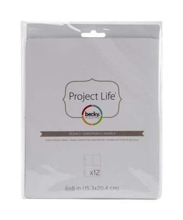 Becky Higgins 97733 Project Life Photo Pocket Page Protector-6 x 8-Design 3 (12 Pieces)  White
