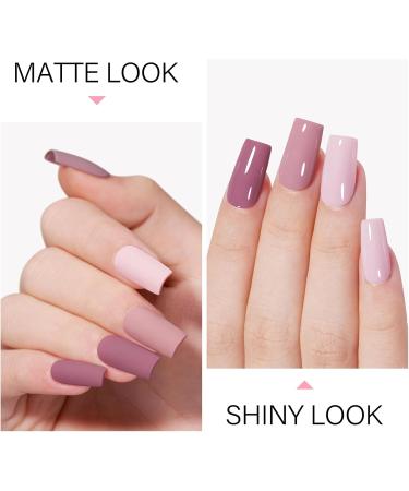 AILLSA Nude Pink Gel Nail Polish Set White Light Pink Mauve Gel Polish with Base and Top Coat Rose Pink Fall Winter Nail Polish Gel Neutral Soak Off U V Starter Kit Gifts French Nail Manicure Salon A7-pink Purple - Buy Online on GoSupps.com