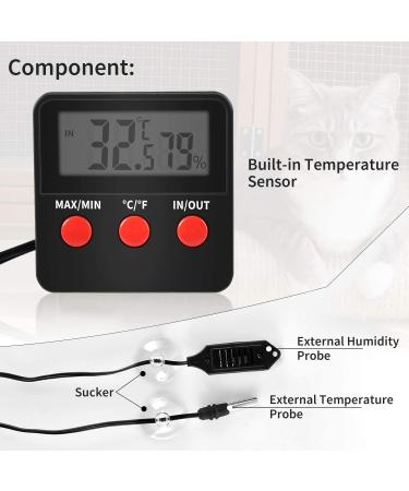 Simple Deluxe Digital Thermometer & Humidity Gauge 4-Pack for Reptile Terrariums - Remote Probes Included - Buy Online on GoSupps.com