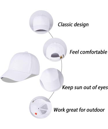 LANGZHEN 100% Cotton Kids Plain Baseball Cap Hat - Adjustable Sun Hat for Girls Boys 2-4 Years (White) - Buy Online on GoSupps.com