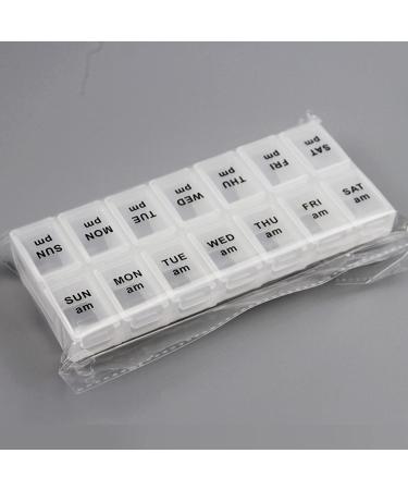 2 Pack OPP Clear Daily Pill Box Organizer - Weekly AM/PM Pill Organizer for Supplements & Medication - 7 Day Pill Box (Large 6.69x3.15x0.98 inches - Buy Online on GoSupps.com