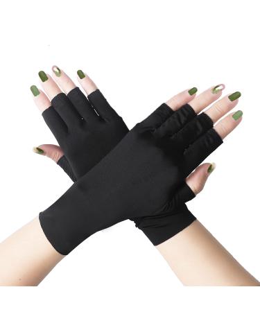 Jawpaw Uv Gloves for Nails, Uv Gloves for Gel Nail Lamp UPF50+ UV Protection Gloves for Manicures Fingerless Gloves for Protecting Hands from Nails UV Light