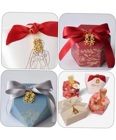 NUOBESTY 100pcs Box Happy Word Accessories Candy Bags Chinese Decorative Xi Character Alloy Sugar Bag - Buy Online on GoSupps.com