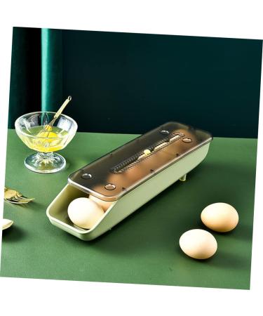Healvian 2pcs Egg Storage Box Egg Drawer for Refrigerator Egg Tray Egg Cartons Automatic Drawer Box Green 33x9.2cm - Buy Online on GoSupps.com