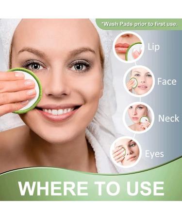 Buy Tumnea Slimming Pads - Washable & Reusable Bamboo Makeup & Cleaning Pads with Laundry Bag | 40 Pieces White & Green - Buy Online on GoSupps.com