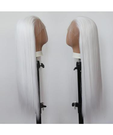 Snow White Long Straight Synthetic Lace Front Wig for Black Women - Heat Resistant Fiber, Natural Hairline with Baby Hair - Perfect for Cosplay and Daily Wear - Buy Online on GoSupps.com