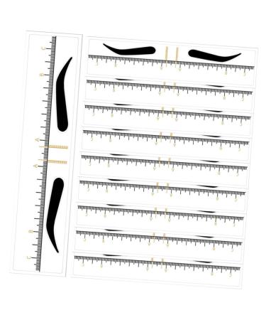 VINTORKY Eyebrow Stencil 50pcs Makeup Rulers Yellow Stencils Stencil Women Template Trimmer Stamp Sticker Kit for Brow Diy 18.00X3.80X0.10CM Yellow