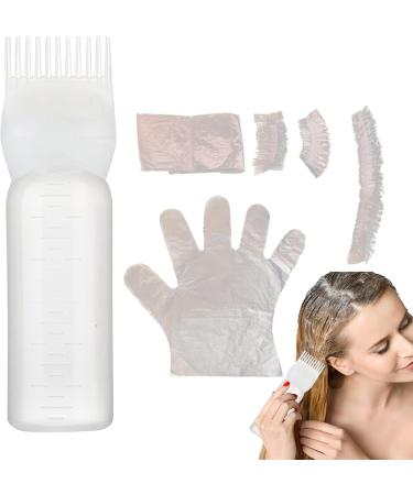 Hair Oil Applicator Bottle 160ml with Hair Dye Kit Root Comb Applicator Bottle with Clear Scale Portable Hair Bleach Kit for Home Barber Shop Hair Dye Tools Oil Comb Applicator Bottle - Buy Online on GoSupps.com