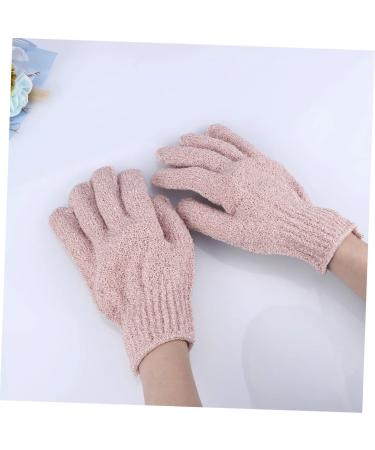 Minkissy Exfoliating Bath Gloves - 2 Pairs Rayon Scrubber Mitts for Body Wash & Shower | Lazy Five Fingers Body Scrubber - Buy Online on GoSupps.com