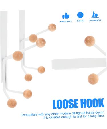 CHILDWEET 2pcs Door Hook Towel Hooks Coffee Mug Hooks Metal Hangers White Back Door Wall Hanging Wooden - Buy Online on GoSupps.com