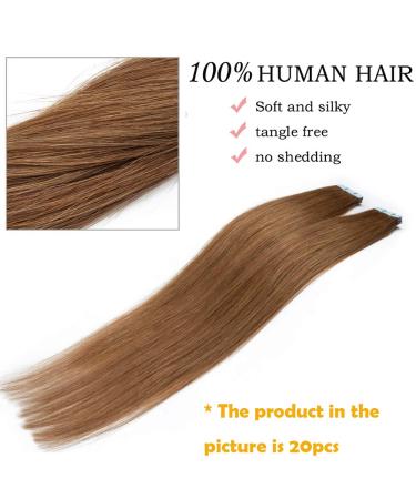 SEGO Tape Extensions - 100% Remy Human Hair Light Brown #6 20 (50cm) - 10pcs Adhesive Hairpieces | International Shipping - Buy Online on GoSupps.com