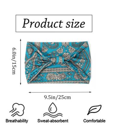 Shop Zoestar Boho Width Terraps - Stylish Black Yoga Headscarves & Vintage-Printed Hair Bands (3 Pieces) for Women & Girls - Buy Online on GoSupps.com