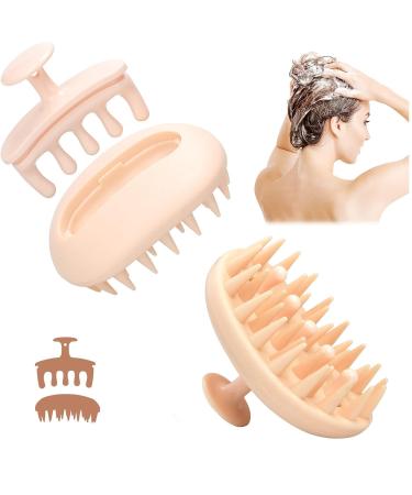 Scalp massage brush shampoo brush 2 in 1 scalp massage brush shampoo brush for peeling and head massage reduces dandruff stimulate hair growth pink