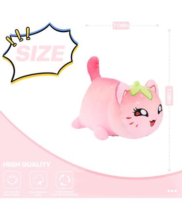 LAIBUY Cat Plush Pillow - Soft Kawaii Kitten Anime Hugging Toy, Cute Stuffed Animal for Kids - Birthday & Christmas Gift (Strawberries) - Buy Online on GoSupps.com