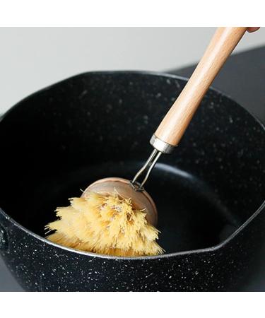 Bamboo Scrub Brush Eco-Friendly Dish Brush Replacement Heads 5 Pieces Natural Sisal Hemp and Beech Wood Scrubbing Brushes Kitchen Sink Cleaning - Buy Online on GoSupps.com