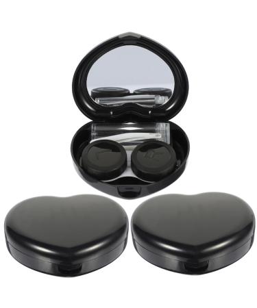 Partykindom 3 sentences contact lens tank glasses case lens holder contact lens tool eye lens organizer invisible suite colored contact lenses storage box mussel shell holder black 7.2x5.8x2cm