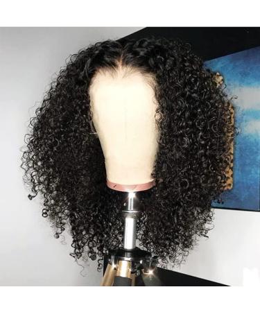 Mongolian Curly Lace Front Wigs Human Hair 13x4 HD Lace Wig 180% Density Transparent Lace Frontal Wig Pre Plucked with Baby Hair Deep Kinky Curly Wig for Black Women 12A Virgin Hair 14inch 14 Inch-Best Sell Kinky Curly W...