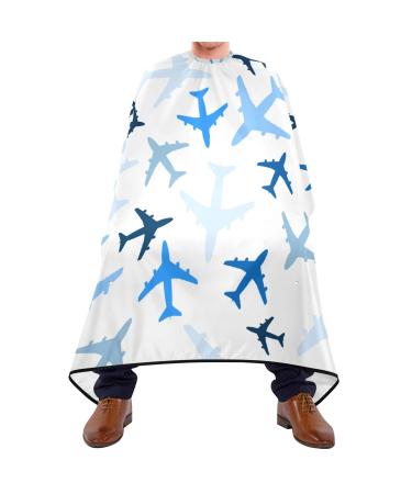 Waterproof Barber Cape -Airplanes White Blue Cheetah Haircut Bib for Men Unisex Hair Cutting Cape(8rp1a)
