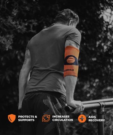 Bearhug Bamboo Elbow Support Sleeve XL - Tennis Elbow Brace for Muscle Injury and Pain Relief - Ideal for Sports, Golf, Weightlifting - Unisex Design - Buy Online on GoSupps.com